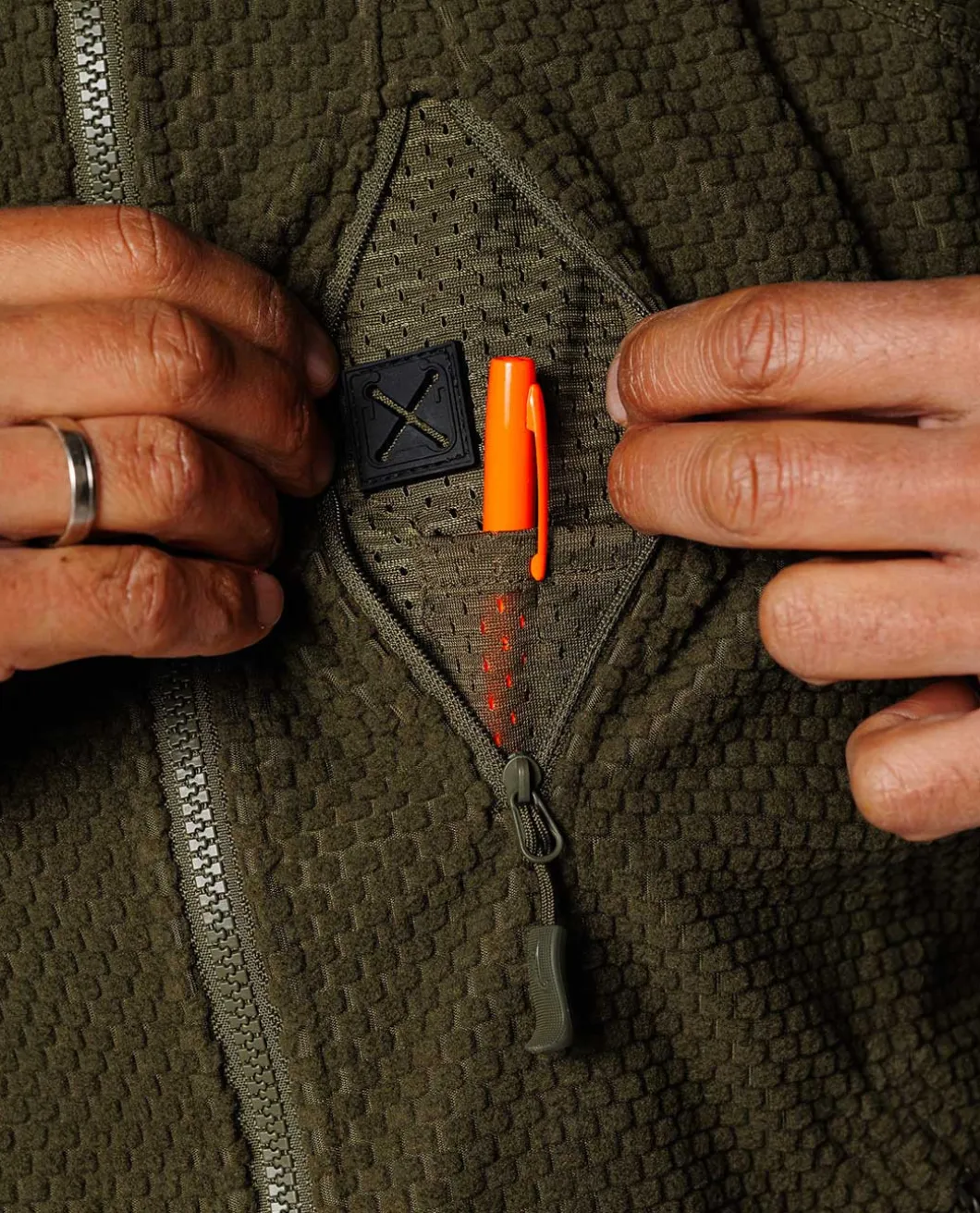 Alpha Tactical Jacket Grid Fleece Olive Green