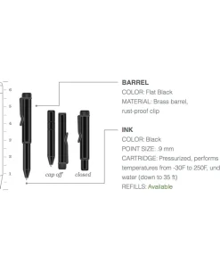 Birch Metal Pocket Pen Black Body Black Ink