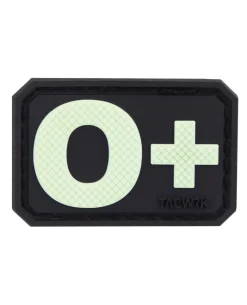 Blutgruppe PVC Patch 0+ GITD Nachleuchtend