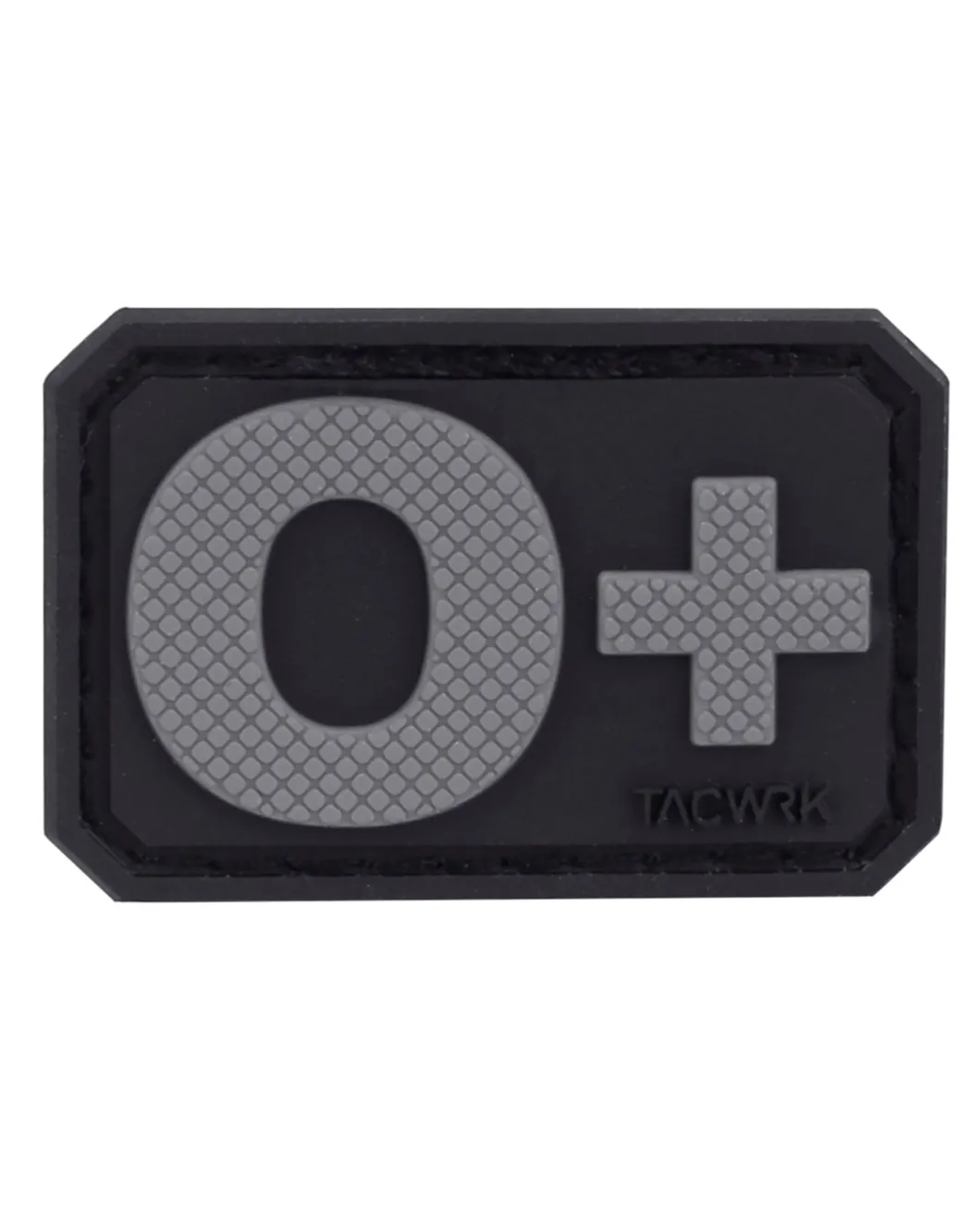 Blutgruppe PVC Patch 0+ Grau