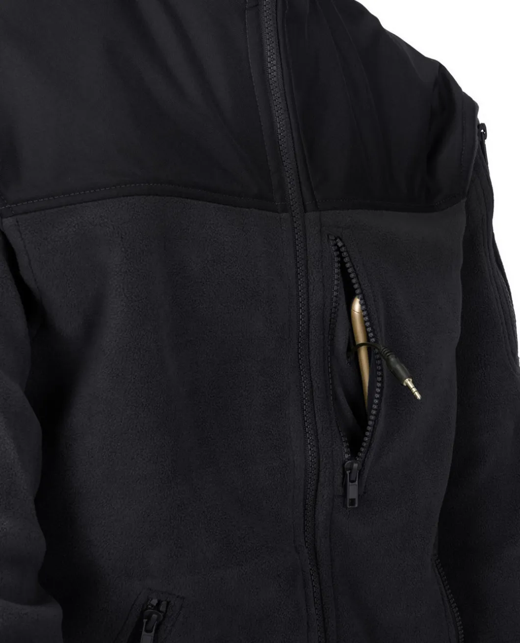 Classic Army Jacket Fleece Black Schwarz