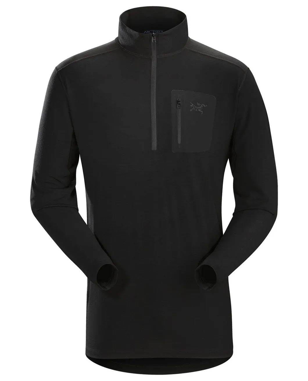 Cold WX Zip Neck AR Men's (Wool) Black Schwarz