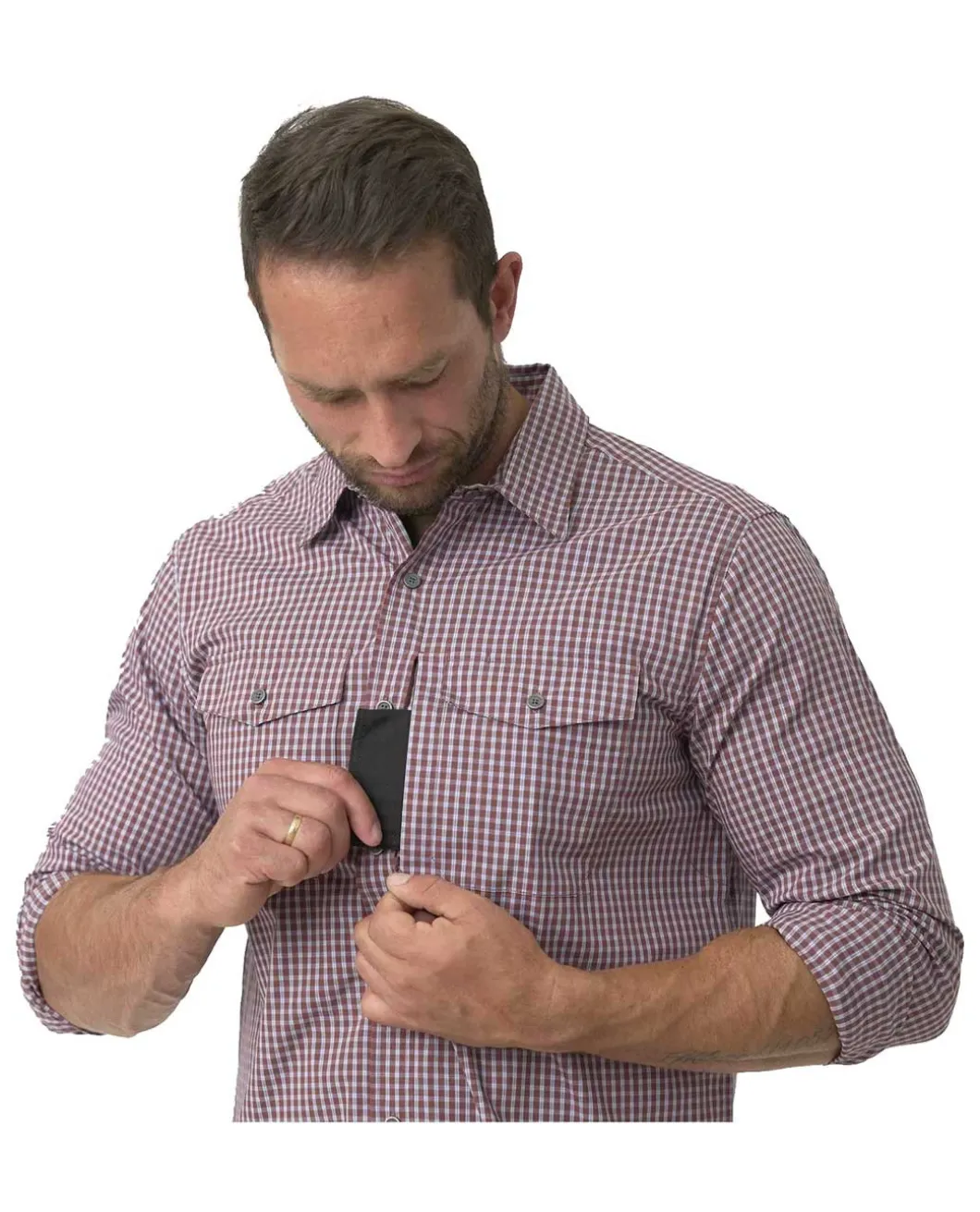 Concealed Carry Shirt Washed Black Schwarz