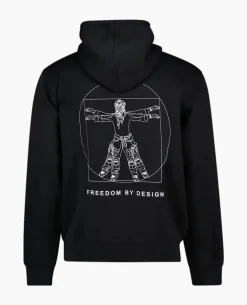 DaVinci Vitruvian Operator Zip Up Hoodie Black Schwarz