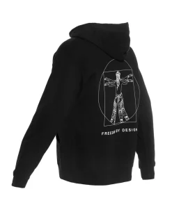 DaVinci Vitruvian Operator Zip Up Hoodie Black Schwarz