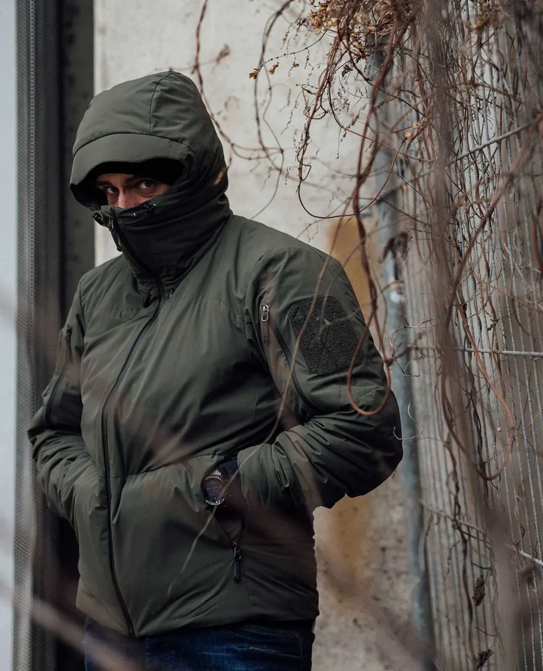 Heavy Insulation Hoody Olive Green