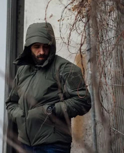 Heavy Insulation Hoody Olive Green