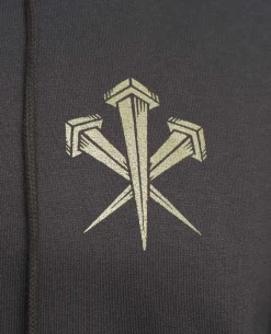Hoodie Black Logo Nails Ranger Green