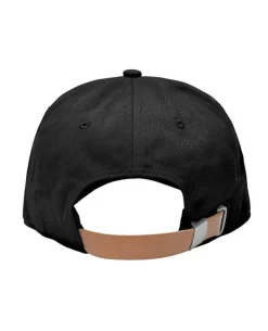 Leather Logo Badge Cap Black Schwarz