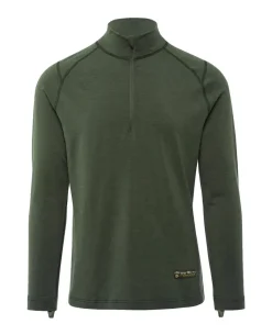 Merino ARCTIC Long Sleeve Shirt 1/2 Zip Men Forest Green Oliv