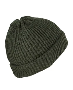 Merino Beanie Gerippt Oliv