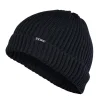 Merino Beanie Gerippt Schwarz