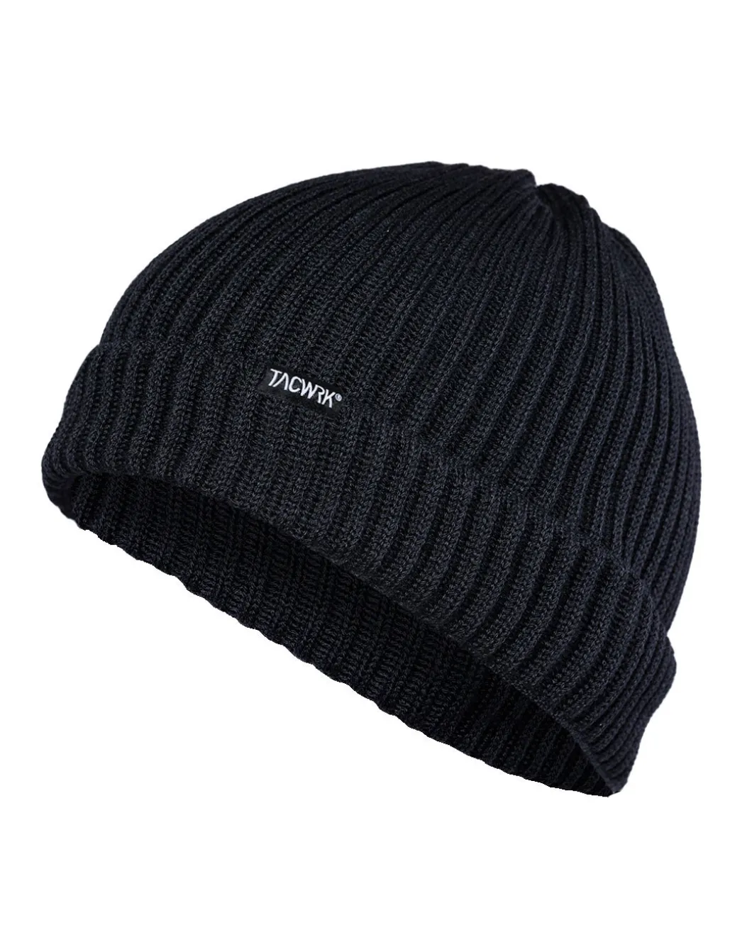 Merino Beanie Gerippt Schwarz