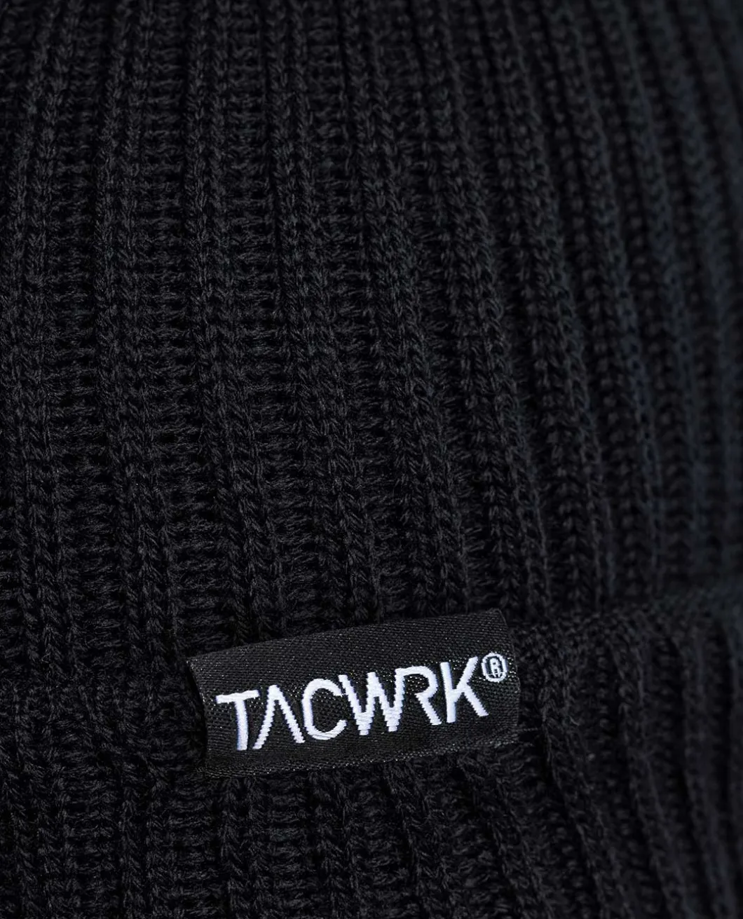 Merino Beanie Gerippt Schwarz