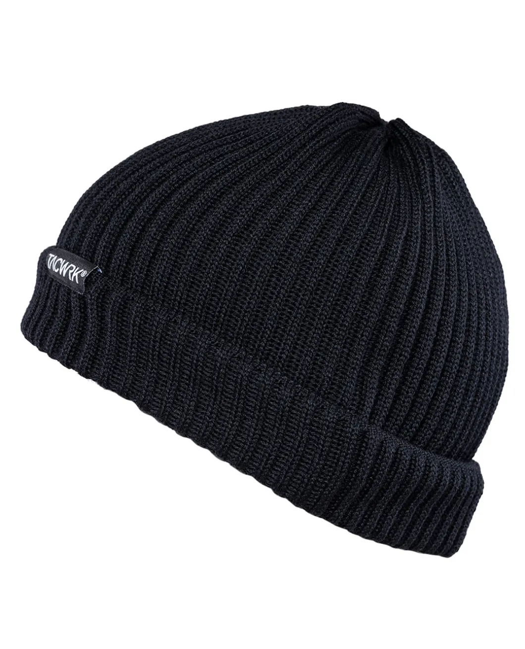 Merino Beanie Gerippt Schwarz