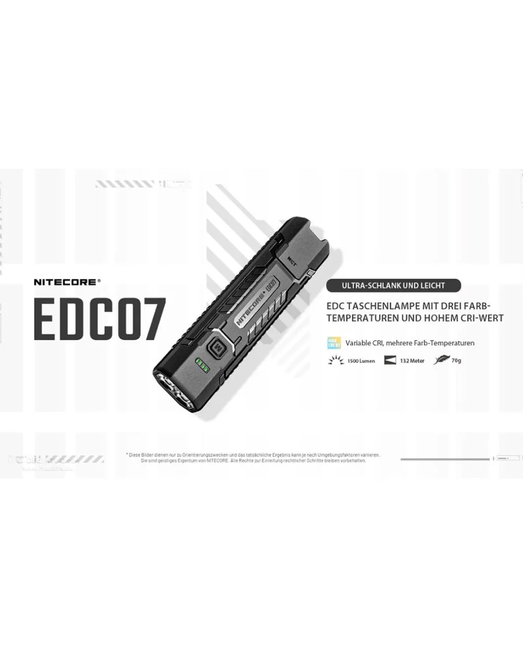 Nitecore EDC07 - 1500 Lumen MCT Sand