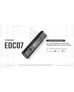 Nitecore EDC07 - 1500 Lumen MCT Schwarz