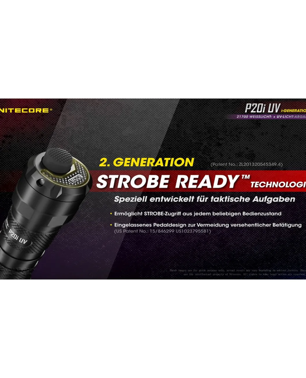 Nitecore P20i UV - 1800 Lumen + UV-Licht