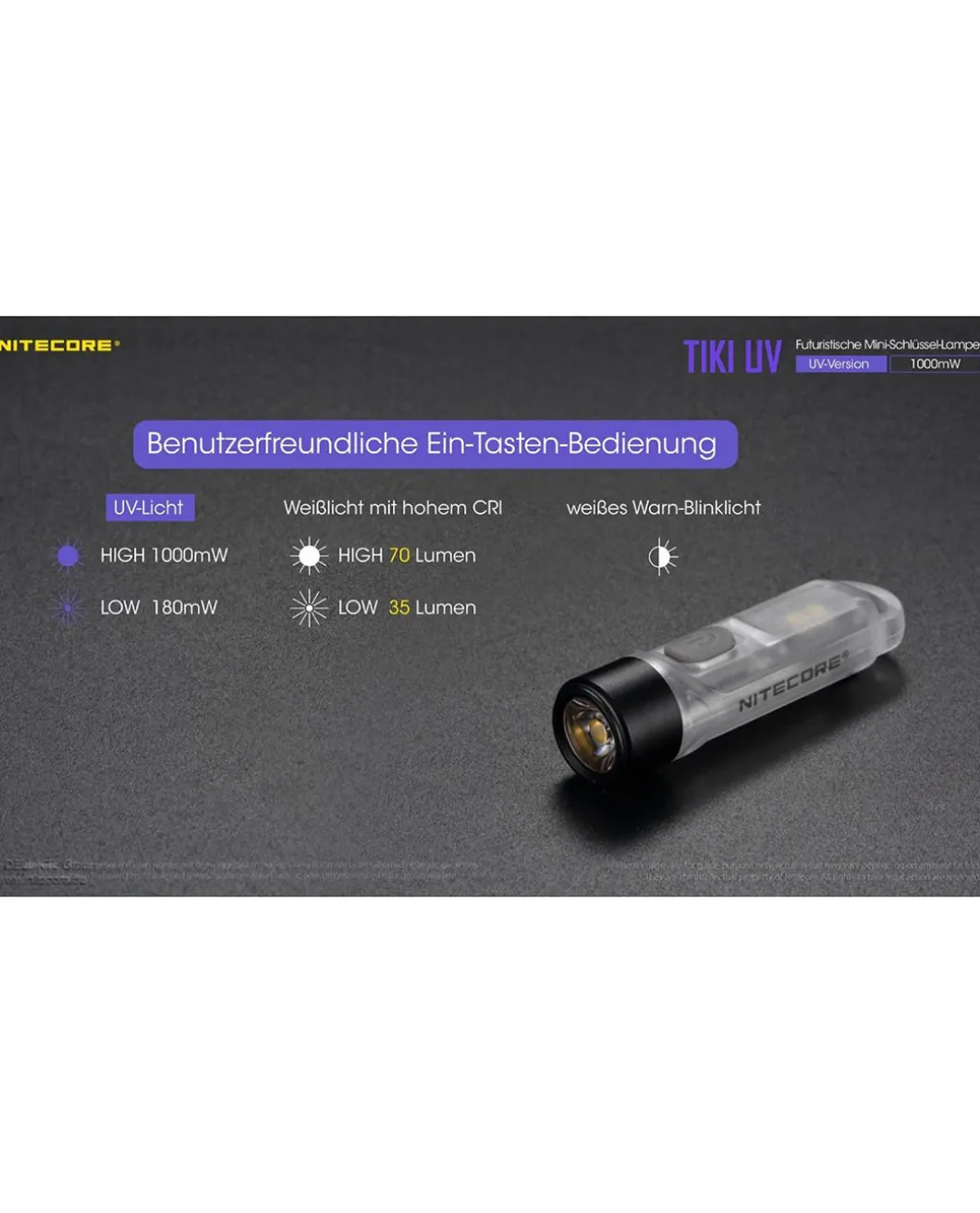Nitecore TIKI UV - 1000mW