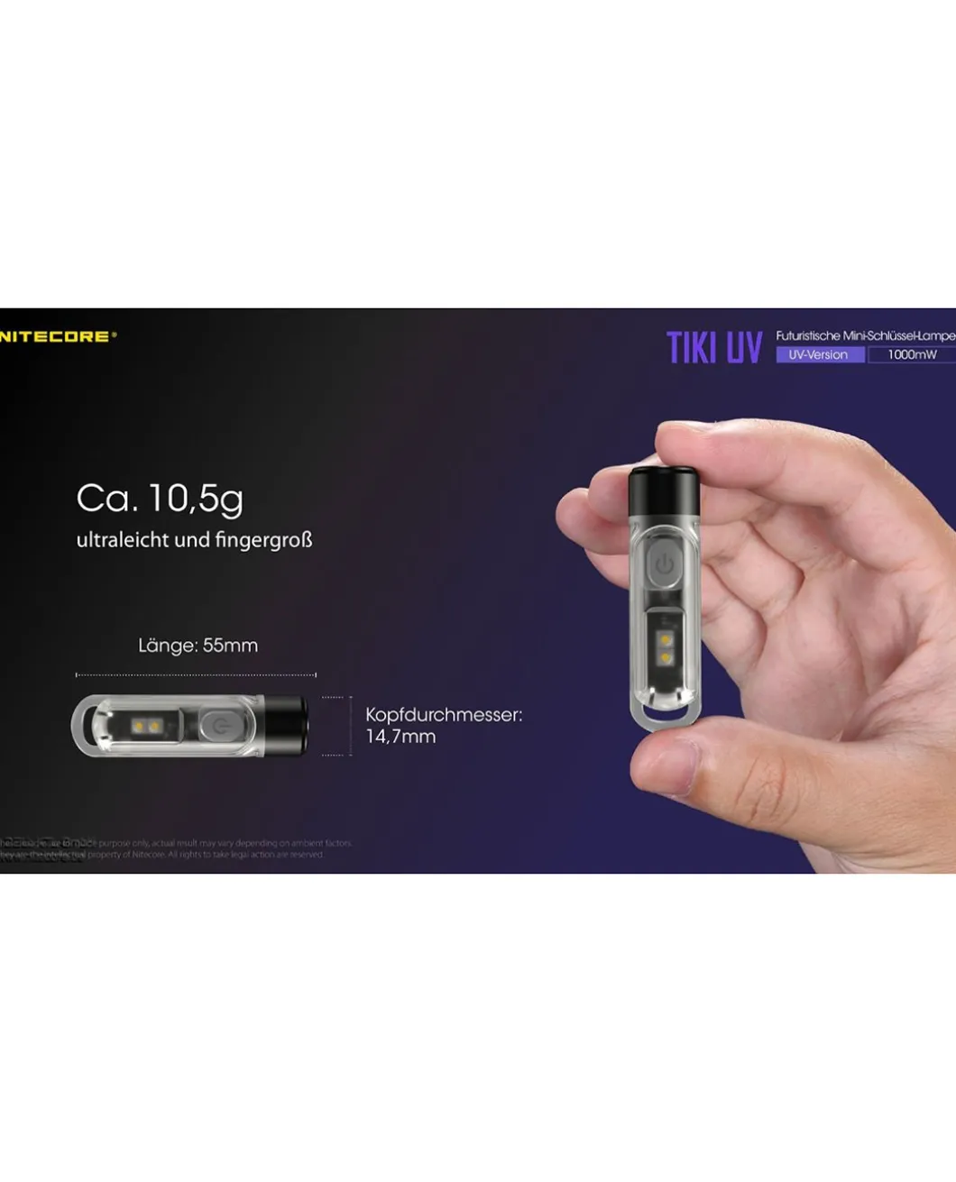 Nitecore TIKI UV - 1000mW