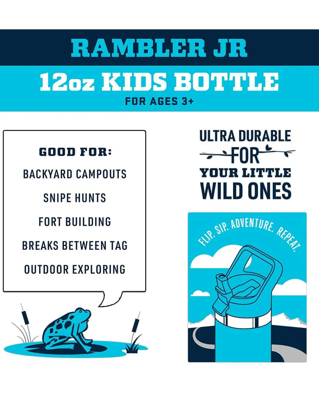 Rambler Jr 12 Oz Kids Bottle Rescue Red Rot