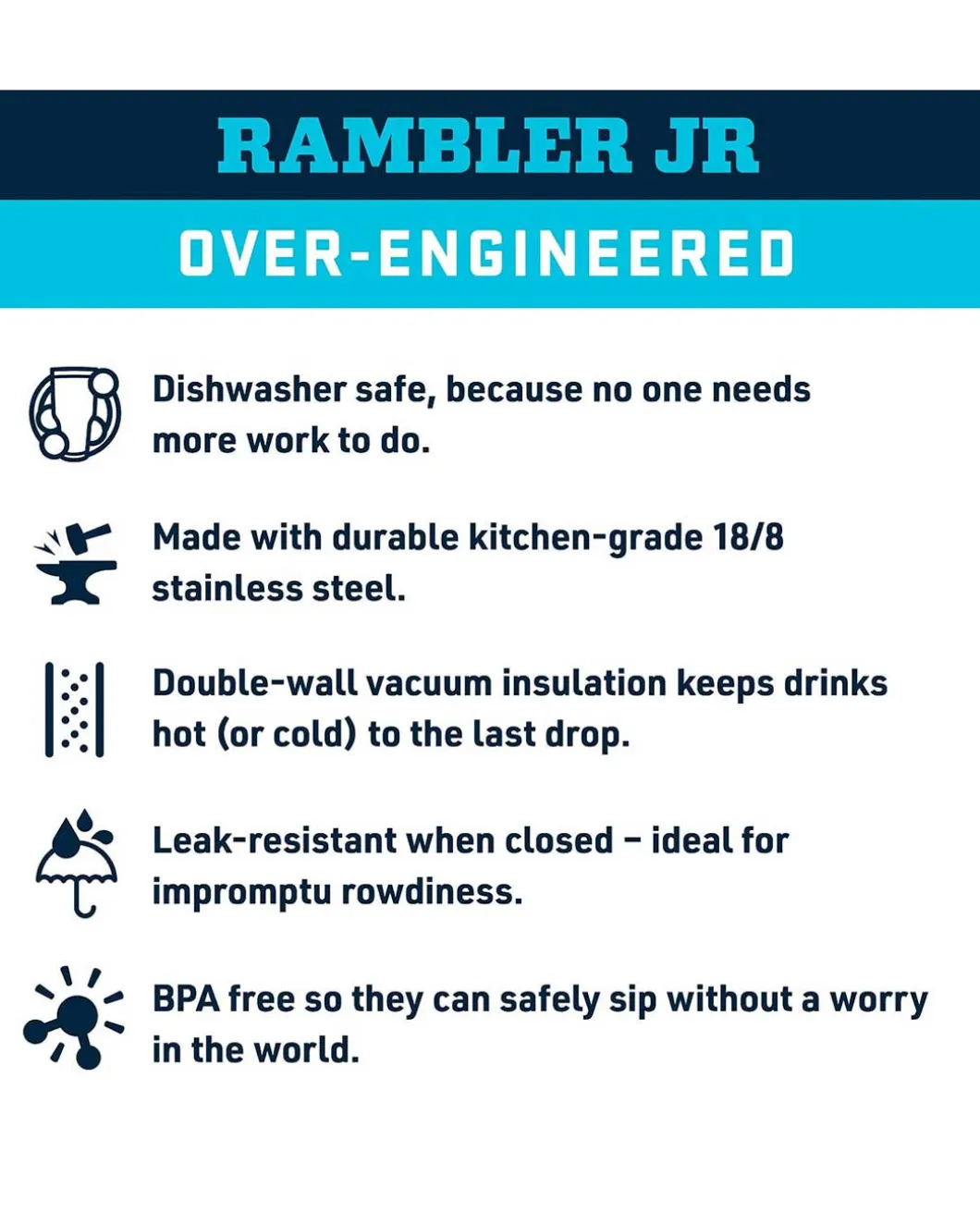 Rambler Jr 12 Oz Kids Bottle Rescue Red Rot