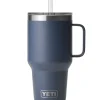 Rambler 35 Oz Straw Mug Navy Blau