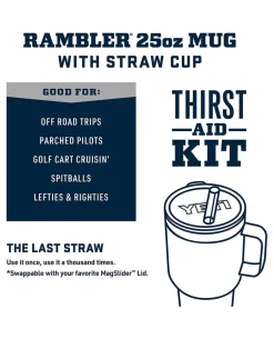Rambler 25 Oz Straw Mug Navy Dunkelblau