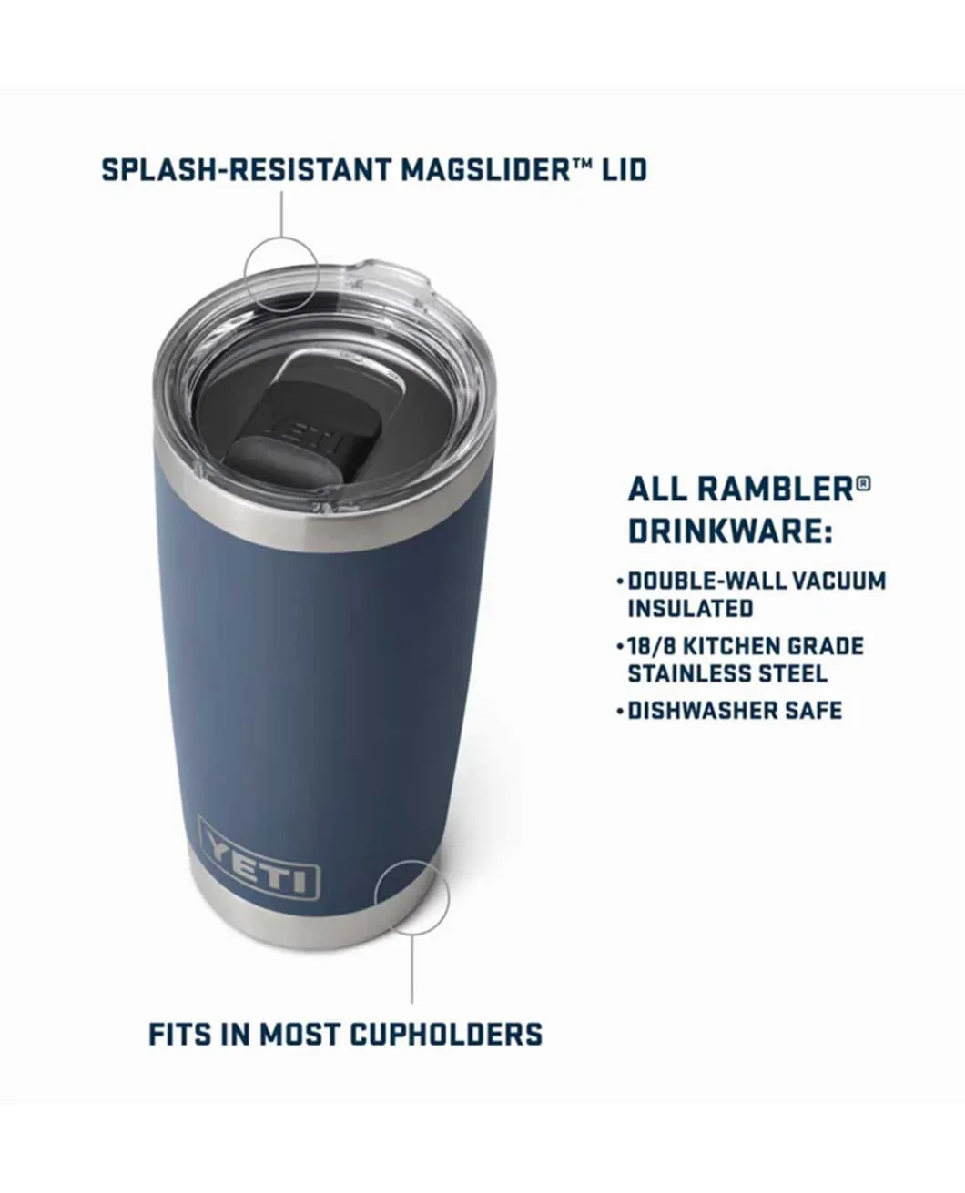 Rambler 20 Oz Tumbler Navy Blau
