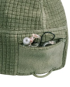Range Beanie Grid Fleece Olive Green