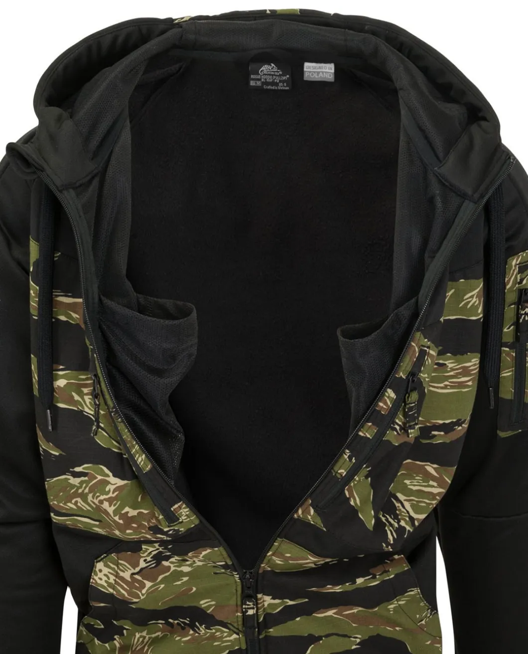 Rogue Hoodie FullZip Black/Tiger Stripe