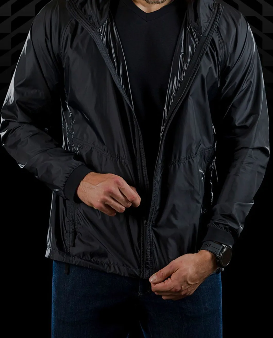 Storm Chaser Windbreaker Jacket Black Schwarz