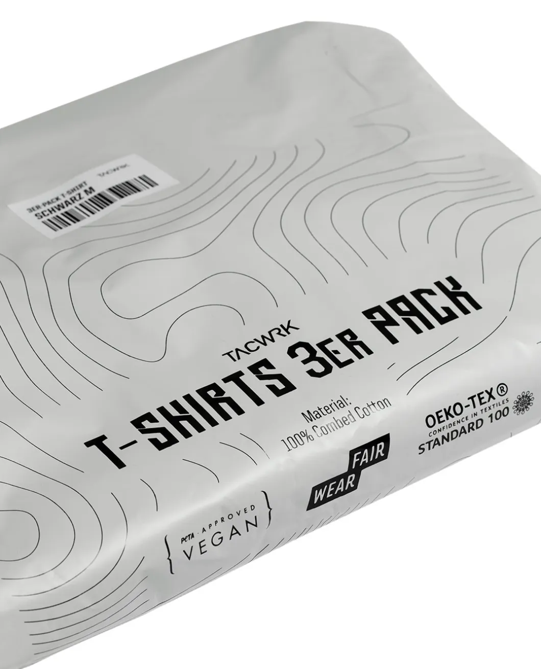 TACWRK 3er Pack T-Shirts Schwarz