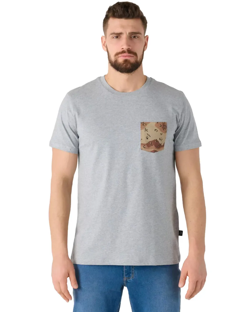 T-shirt (6 Color Desert Pocket) Mid Grey Melange