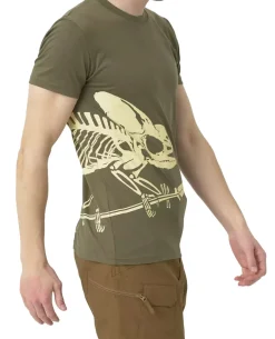 T-Shirt (Full Body Skeleton) Olive Green