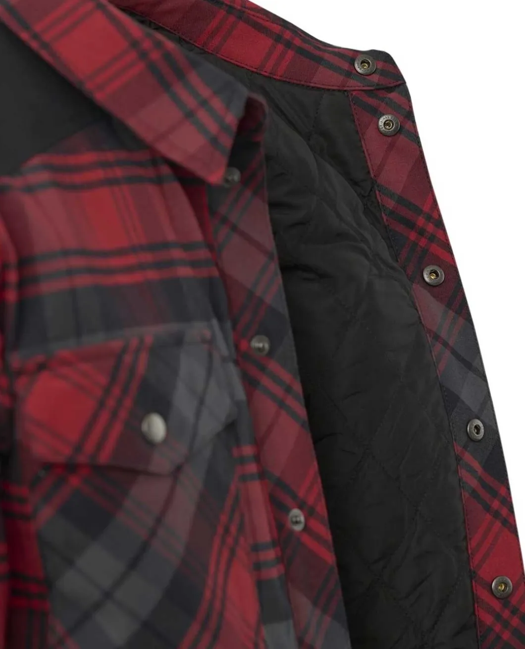 Winter Warden Shirt Slate Crimson Plaid