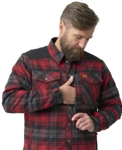 Winter Warden Shirt Slate Crimson Plaid