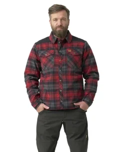 Winter Warden Shirt Slate Crimson Plaid