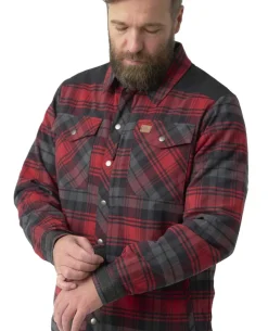 Winter Warden Shirt Slate Crimson Plaid