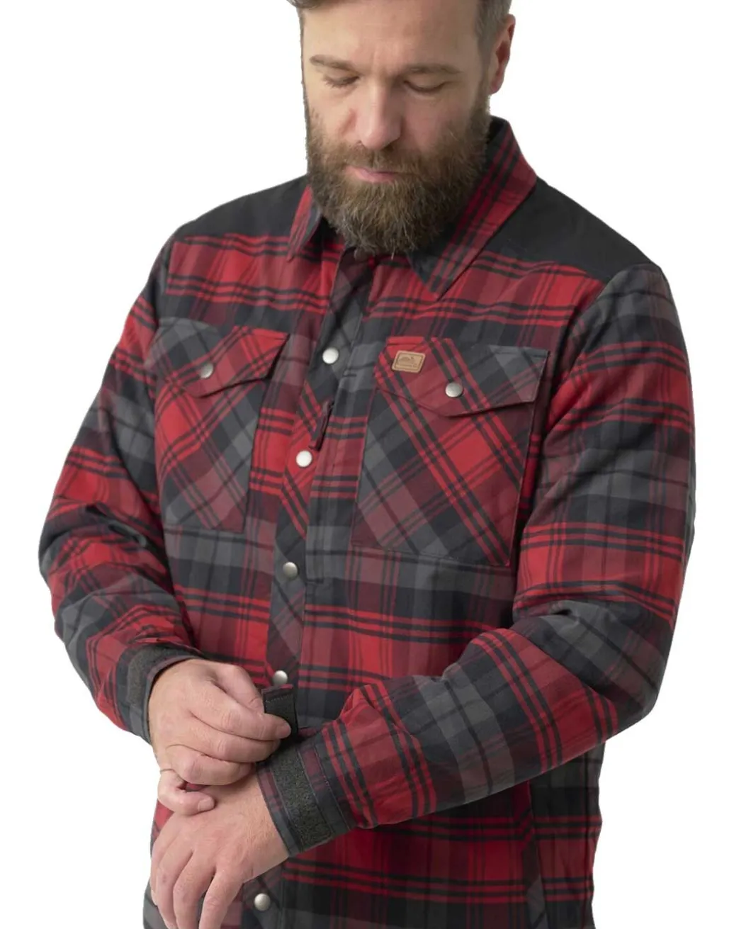 Winter Warden Shirt Slate Crimson Plaid