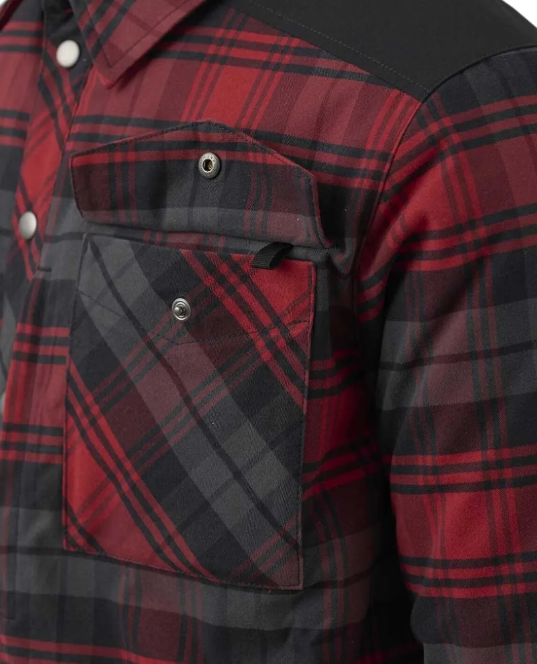 Winter Warden Shirt Slate Crimson Plaid