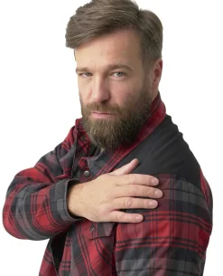 Winter Warden Shirt Slate Crimson Plaid