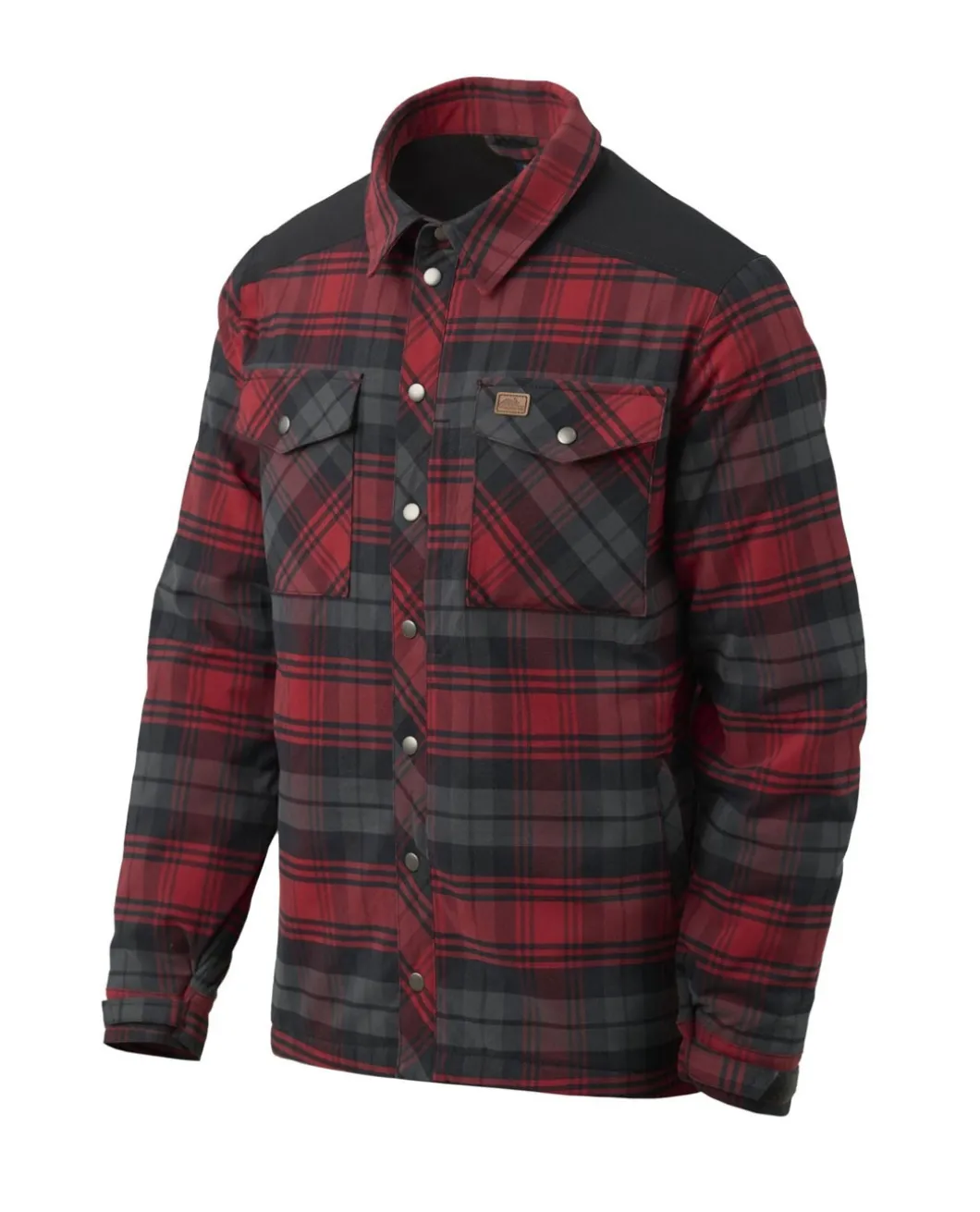 Winter Warden Shirt Slate Crimson Plaid