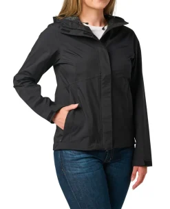 Womens Adventure Rain Shell Black Schwarz