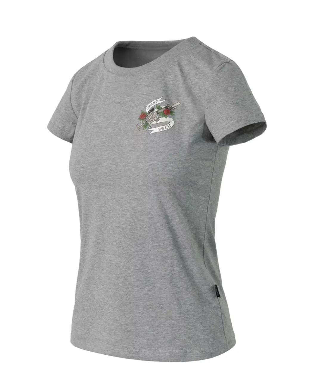 Women's T-Shirt Slim (Come and take it) Mid Grey Melange