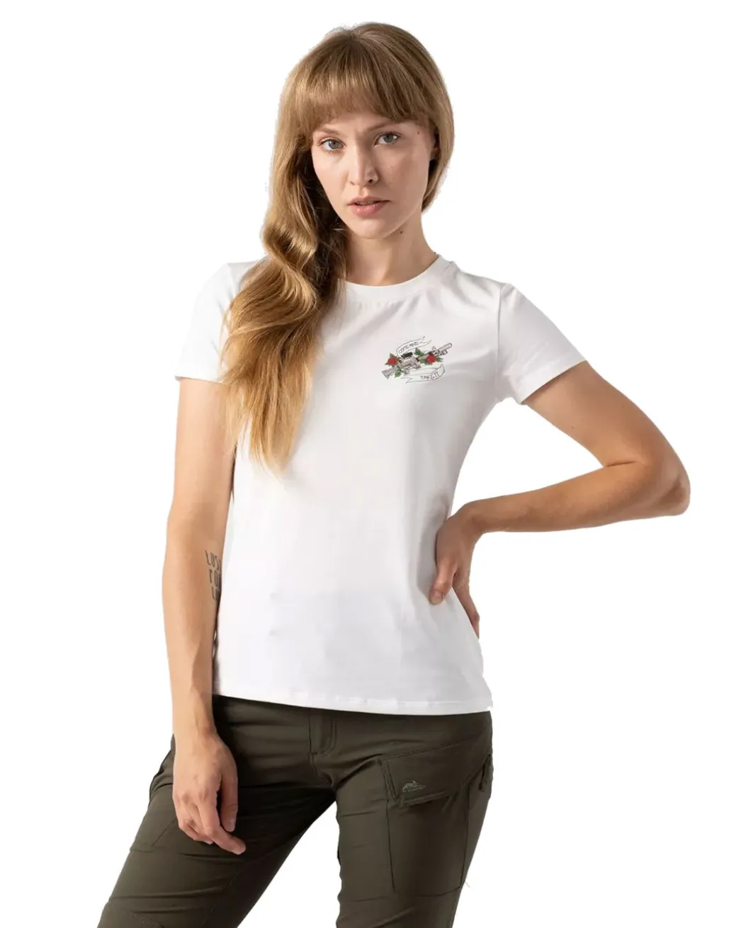 Women's T-Shirt Slim (Come and take it) White