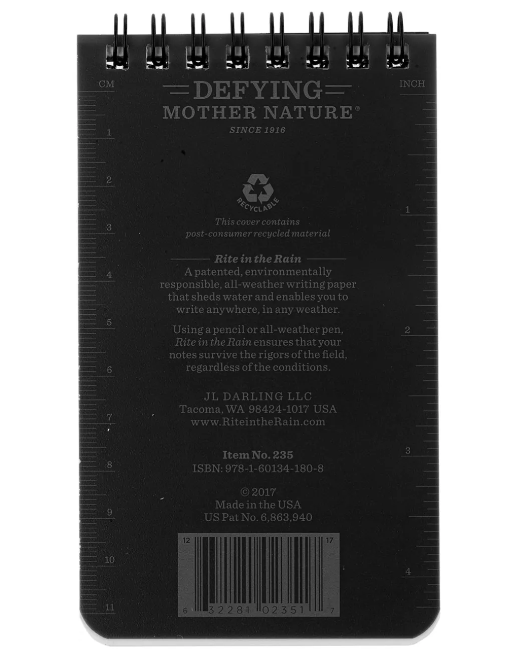 3 X 5 Notebook Black Schwarz