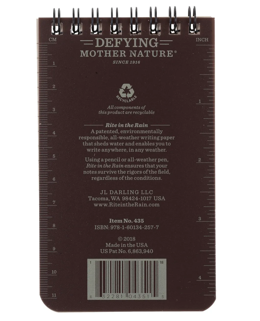 3 X 5 Notebook Brown